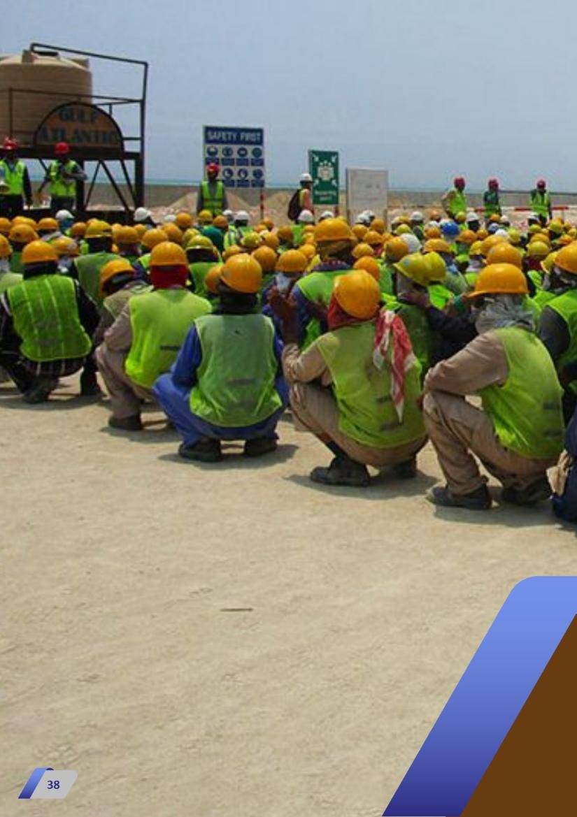 KIALC workforce assembled on site for a briefing